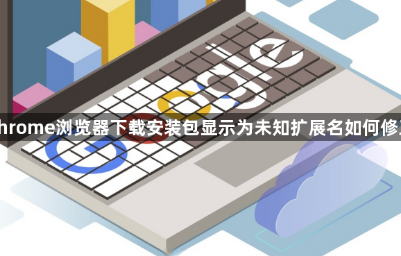 chrome浏览器下载安装包显示为未知扩展名如何修正1