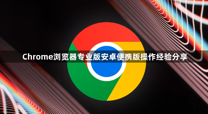 Chrome浏览器专业版安卓便携版操作经验分享1