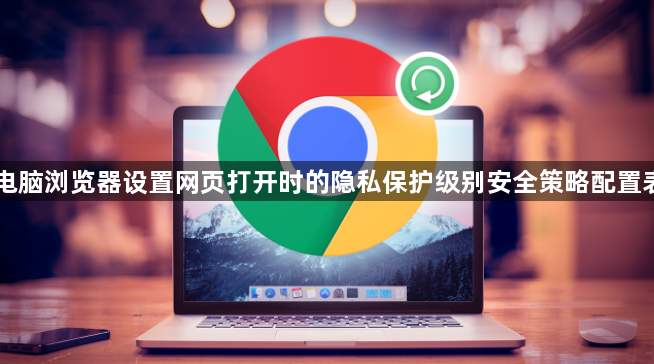 电脑浏览器设置网页打开时的隐私保护级别安全策略配置表1