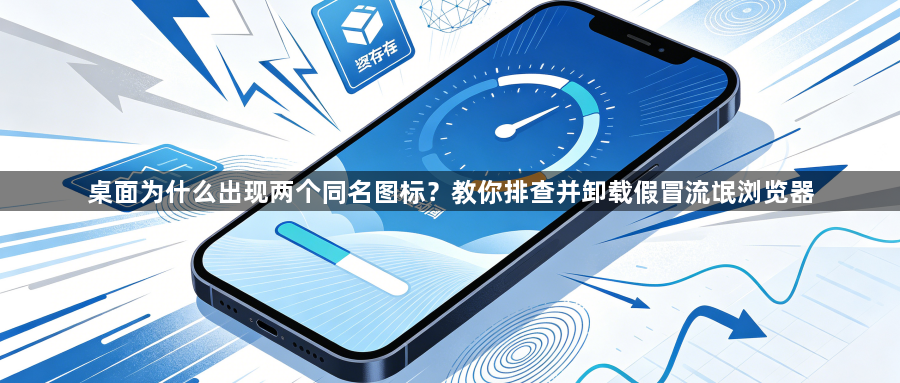 桌面为什么出现两个同名图标？教你排查并卸载假冒流氓浏览器1