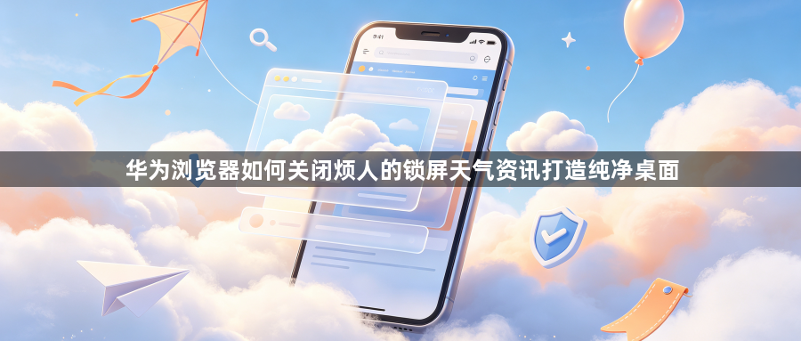 华为浏览器如何关闭烦人的锁屏天气资讯打造纯净桌面1