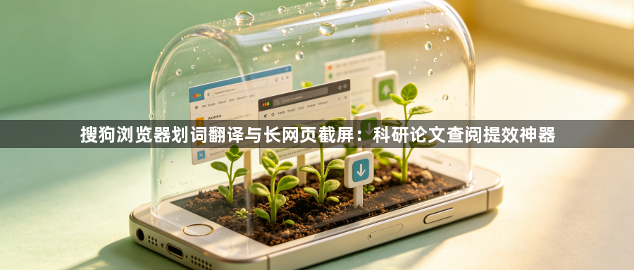 搜狗浏览器划词翻译与长网页截屏：科研论文查阅提效神器1