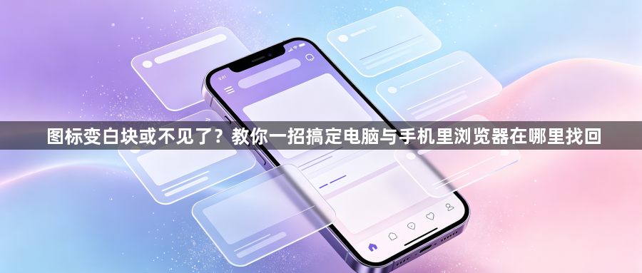 图标变白块或不见了？教你一招搞定电脑与手机里浏览器在哪里找回1